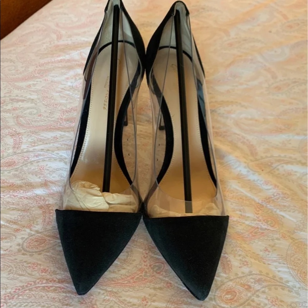 Gianvito Rossi Suede 85 Plexi Pumps